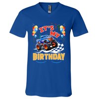 It Is My Birthday Boy Monster Truck Car Party Day Kids Cute Gift V-Neck T-Shirt