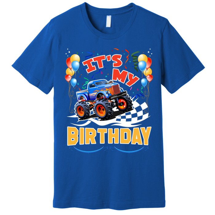 It Is My Birthday Boy Monster Truck Car Party Day Kids Cute Gift Premium T-Shirt