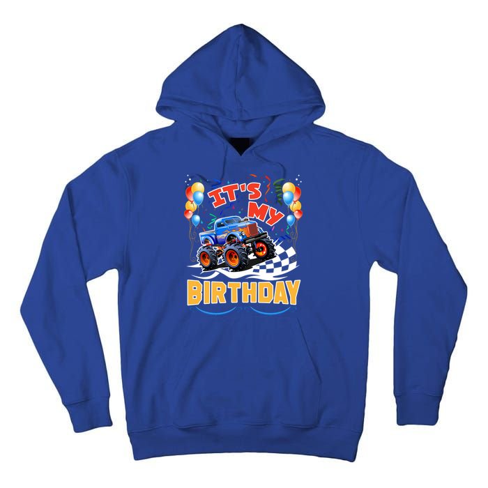 It Is My Birthday Boy Monster Truck Car Party Day Kids Cute Gift Tall Hoodie