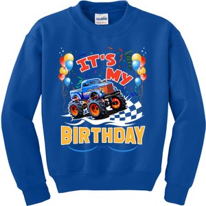 It Is My Birthday Boy Monster Truck Car Party Day Kids Cute Gift Kids Sweatshirt