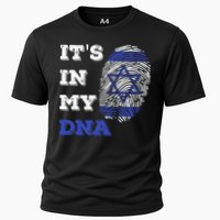 ItS In My Dna Israel Flag Fingerprint Israeli Patriotic Cooling Performance Crew T-Shirt