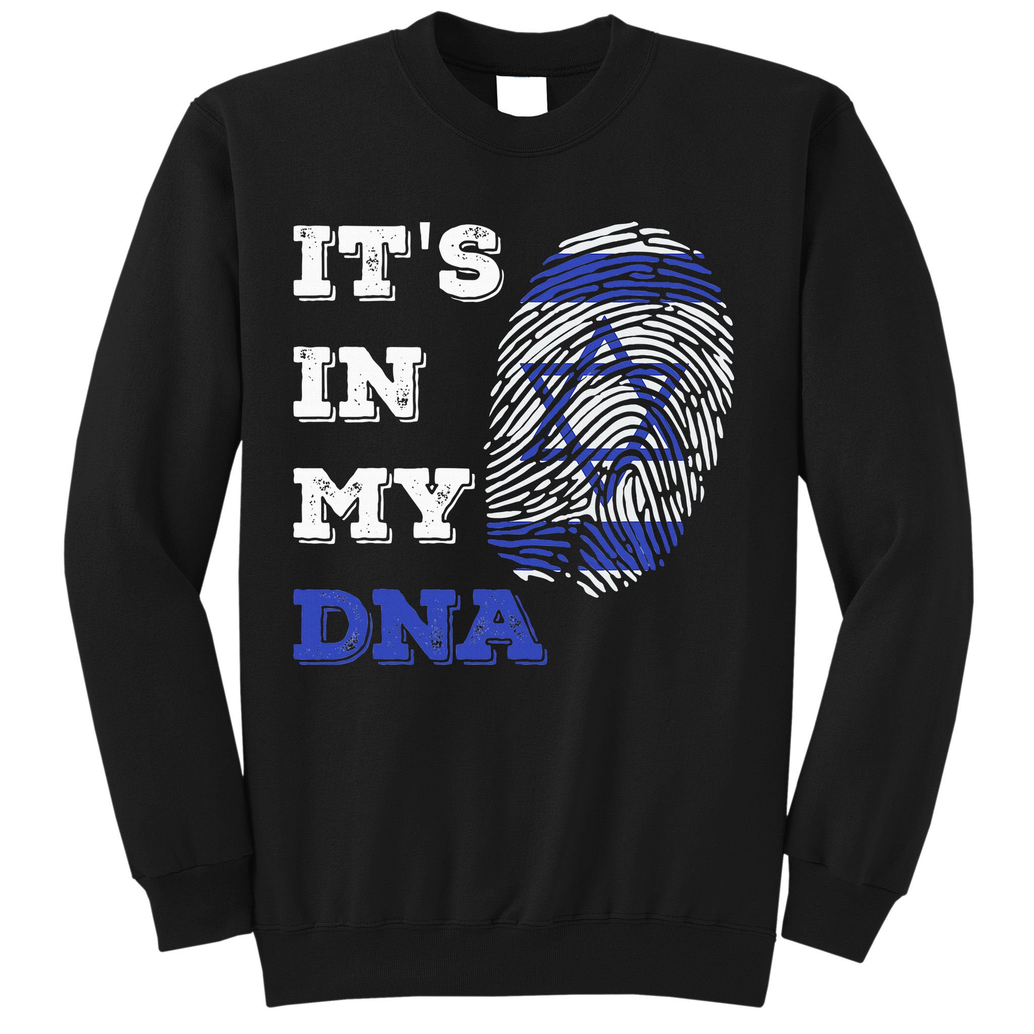 ItS In My Dna Israel Flag Fingerprint Israeli Patriotic Sweatshirt