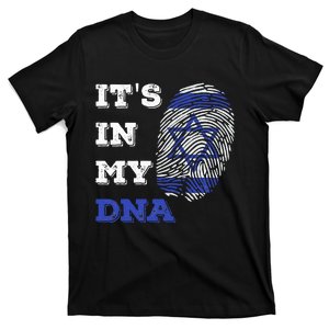 ItS In My Dna Israel Flag Fingerprint Israeli Patriotic T-Shirt