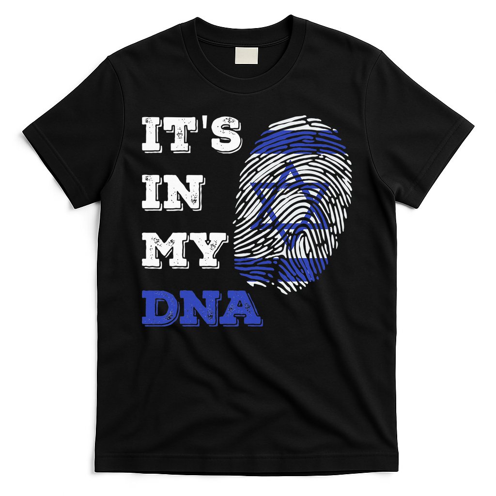 ItS In My Dna Israel Flag Fingerprint Israeli Patriotic T-Shirt
