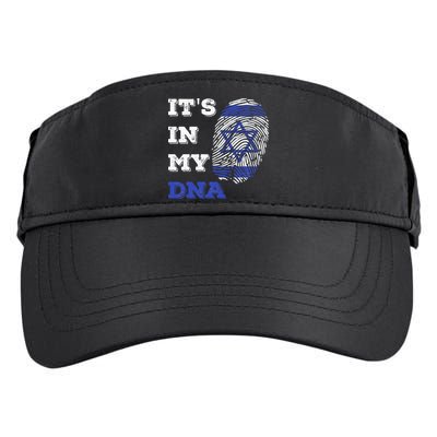 ItS In My Dna Israel Flag Fingerprint Israeli Patriotic Adult Drive Performance Visor