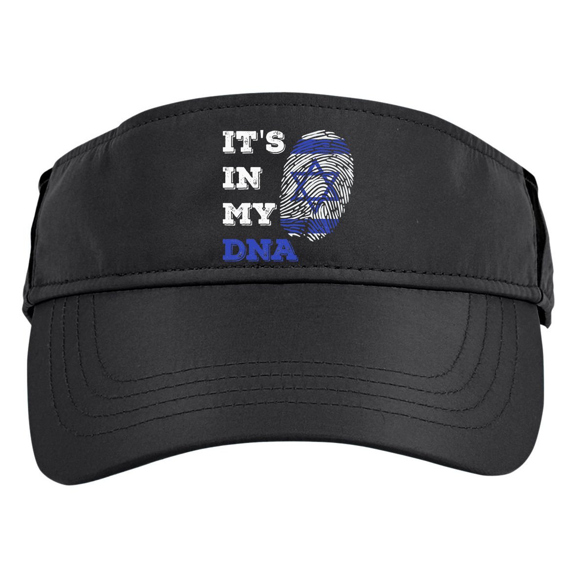 ItS In My Dna Israel Flag Fingerprint Israeli Patriotic Adult Drive Performance Visor