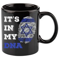 ItS In My Dna Israel Flag Fingerprint Israeli Patriotic 11oz C Handle Ceramic Mug