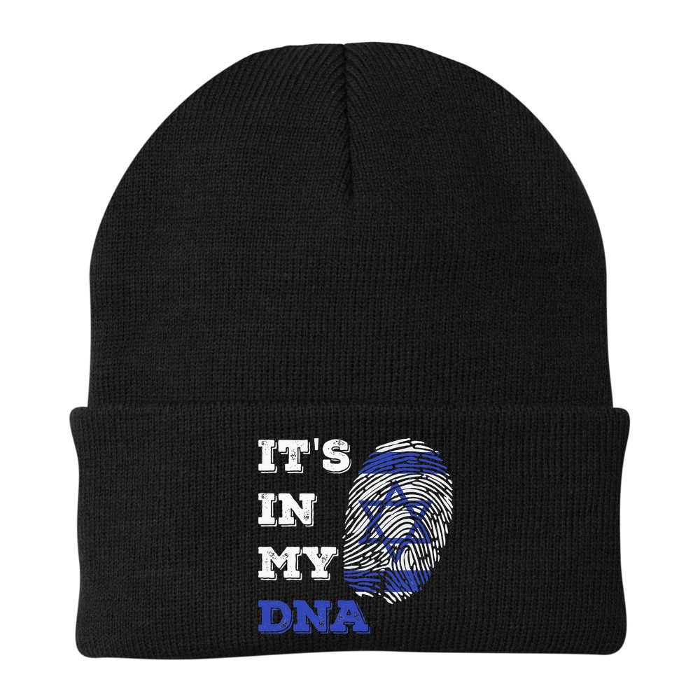 ItS In My Dna Israel Flag Fingerprint Israeli Patriotic Beanie