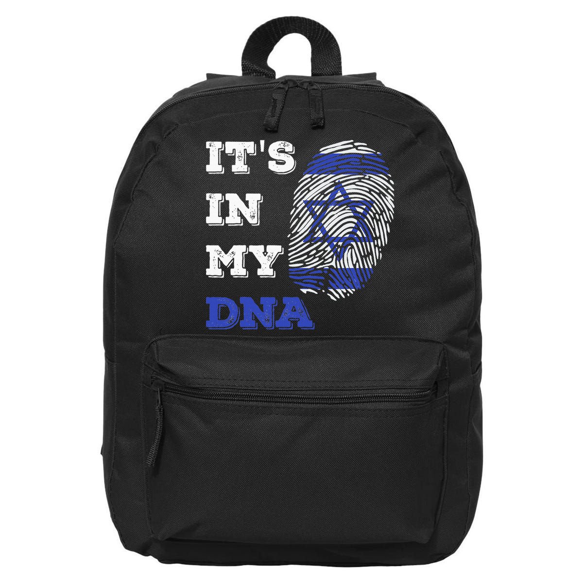 ItS In My Dna Israel Flag Fingerprint Israeli Patriotic 16 in Basic Backpack