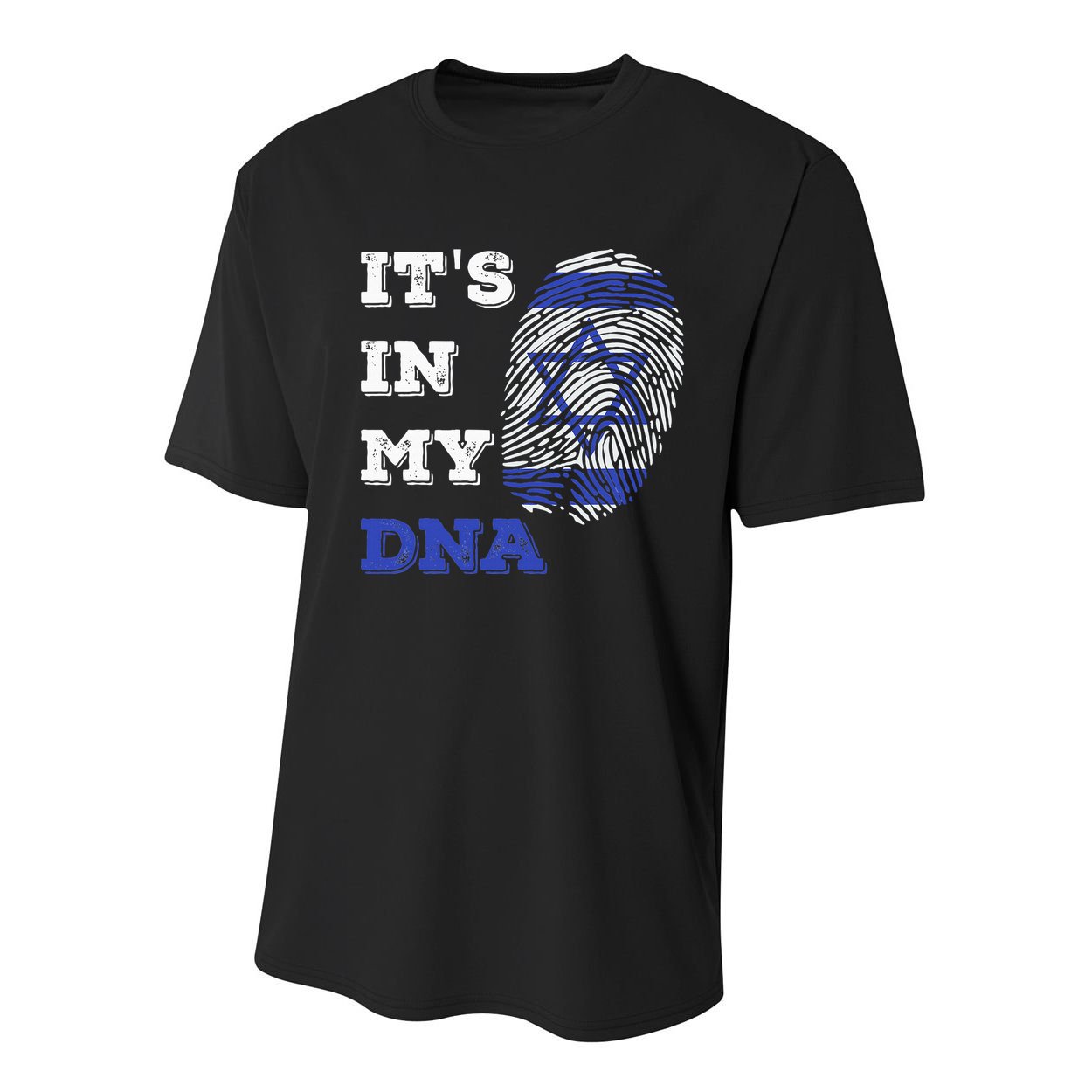 ItS In My Dna Israel Flag Fingerprint Israeli Patriotic Youth Performance Sprint T-Shirt