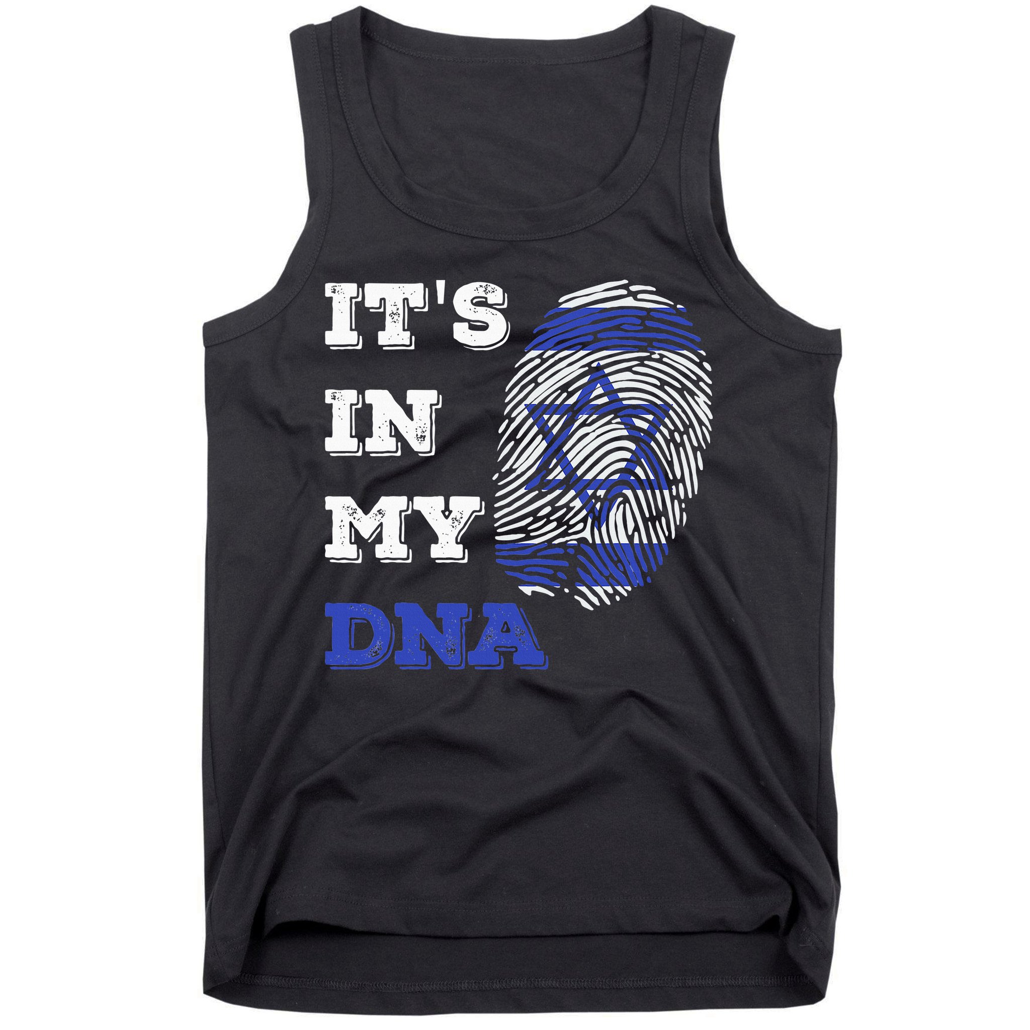 ItS In My Dna Israel Flag Fingerprint Israeli Patriotic Tank Top