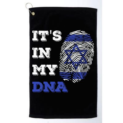 ItS In My Dna Israel Flag Fingerprint Israeli Patriotic Golf Towel