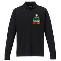 Irish I May Live In The Usa But My Story Began In Ireland Performance Long Sleeve Polo