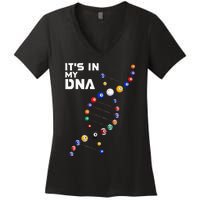 It's In My DNA Pool Billiard Women's V-Neck T-Shirt