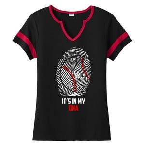 It's In My DNA Baseball Ladies Halftime Notch Neck Tee