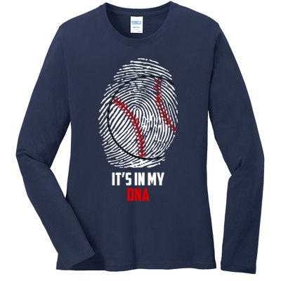 It's In My DNA Baseball Ladies Long Sleeve Shirt