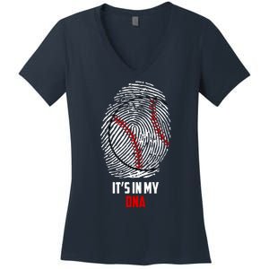 It's In My DNA Baseball Women's V-Neck T-Shirt