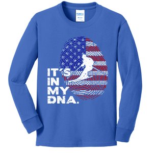 Its In My Dna Funny Ski Lovers Saying Funny Gift Kids Long Sleeve Shirt