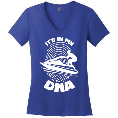 Its In My Dna Jet Skiing Water Sport Jetski Lovers Gift Women's V-Neck T-Shirt