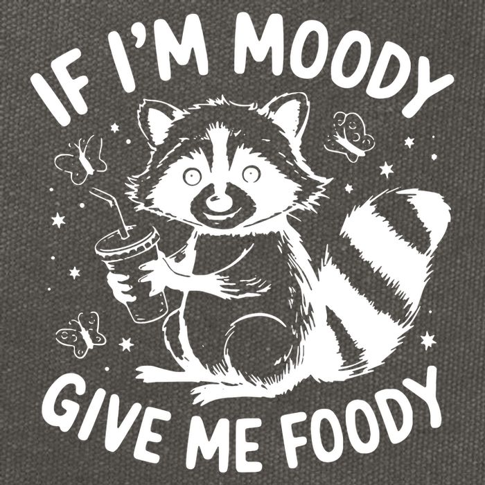 If IM Moody Give Me Foody Funny Raccoon Cotton Canvas Backpack