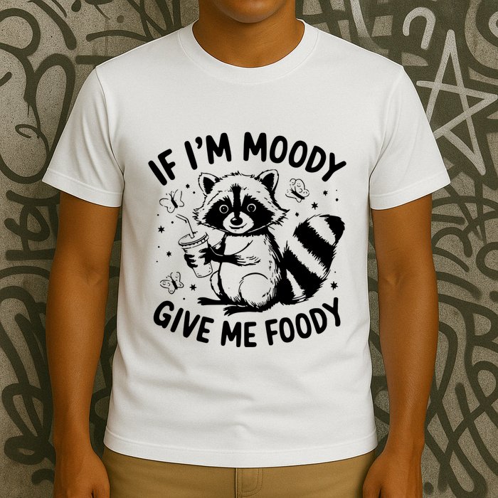 If IM Moody Give Me Foody Funny Raccoon T-Shirt