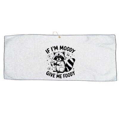 If IM Moody Give Me Foody Funny Raccoon Large Microfiber Waffle Golf Towel