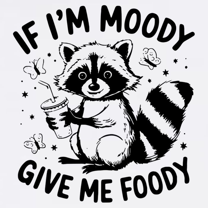 If IM Moody Give Me Foody Funny Raccoon Poster