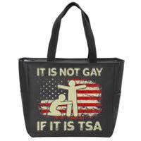 It Is Not Gay If It Is TSA Security Vintage USA Flag Zip Tote Bag