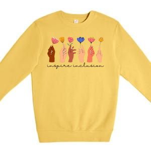 Inspire Inclusion National Womens Day Floral Premium Crewneck Sweatshirt