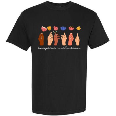 Inspire Inclusion National Womens Day Floral Garment-Dyed Heavyweight T-Shirt