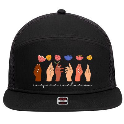 Inspire Inclusion National Womens Day Floral 7 Panel Mesh Trucker Snapback Hat