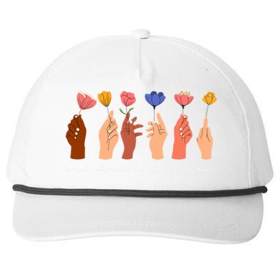 Inspire Inclusion National Womens Day Floral Snapback Five-Panel Rope Hat