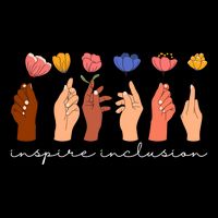 Inspire Inclusion National Womens Day Floral Drawstring Bag