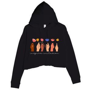 Inspire Inclusion National Womens Day Floral Crop Fleece Hoodie