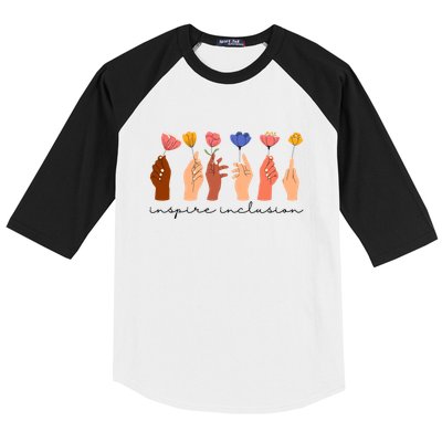 Inspire Inclusion National Womens Day Floral Baseball Sleeve Shirt