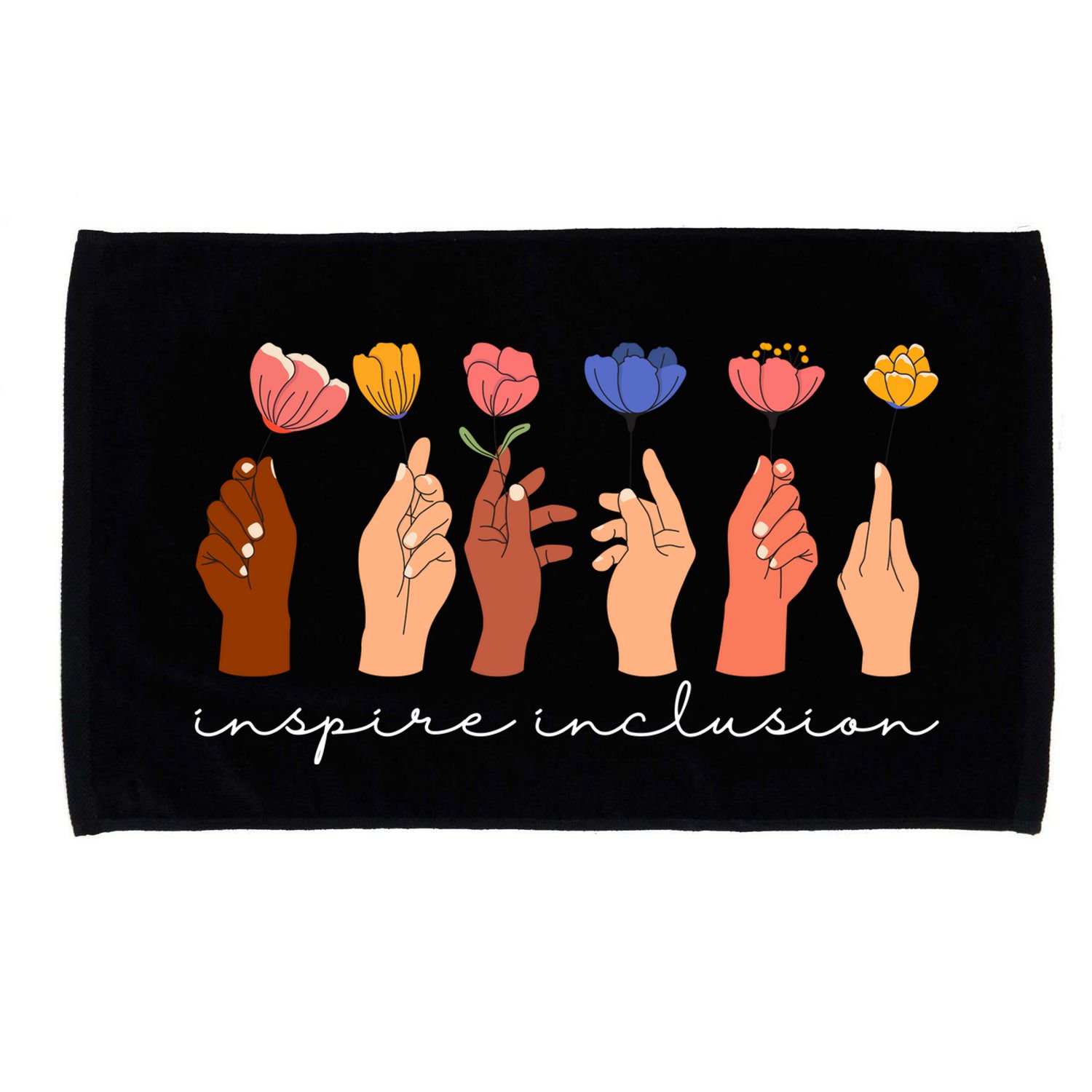 Inspire Inclusion National Womens Day Floral Microfiber Hand Towel