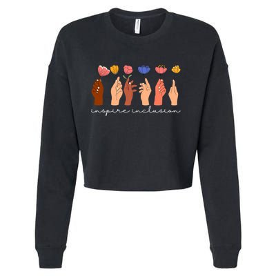 Inspire Inclusion National Womens Day Floral Cropped Pullover Crew