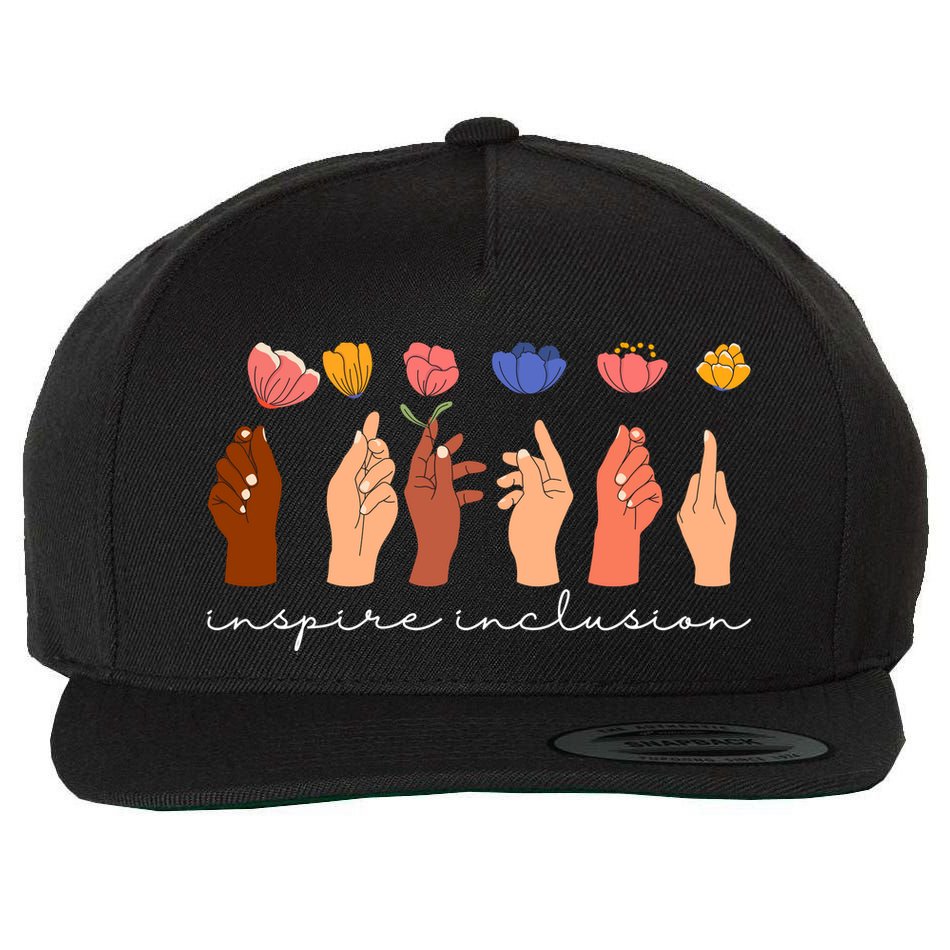 Inspire Inclusion National Womens Day Floral Wool Snapback Cap