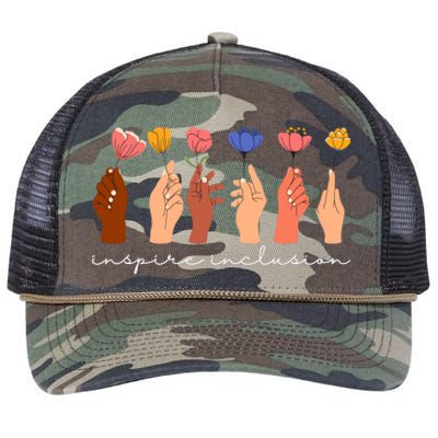 Inspire Inclusion National Womens Day Floral Retro Rope Trucker Hat Cap