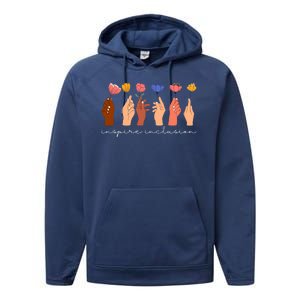 Inspire Inclusion National Womens Day Floral Performance Fleece Hoodie