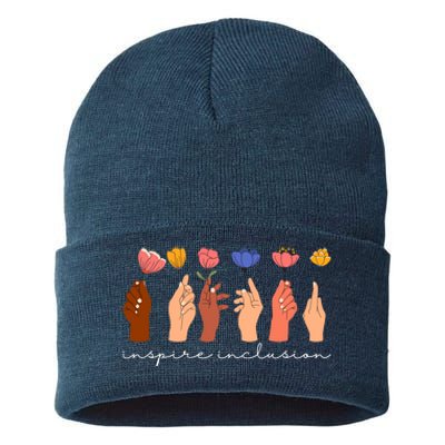 Inspire Inclusion National Womens Day Floral Sustainable Knit Beanie