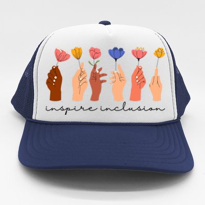 Inspire Inclusion National Womens Day Floral Trucker Hat