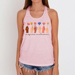 Inspire Inclusion National Womens Day Floral Women's Knotted Racerback Tank