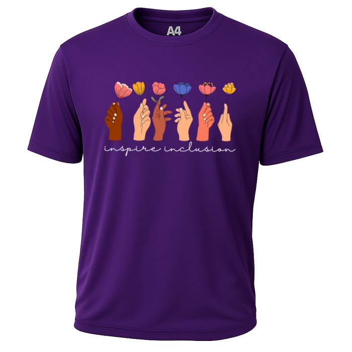 Inspire Inclusion National Womens Day Floral Cooling Performance Crew T-Shirt
