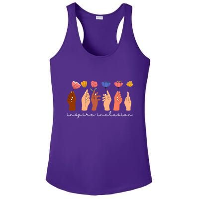 Inspire Inclusion National Womens Day Floral Ladies PosiCharge Competitor Racerback Tank