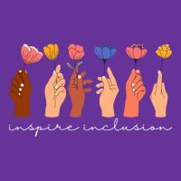 Inspire Inclusion National Womens Day Floral Tie-Dye T-Shirt