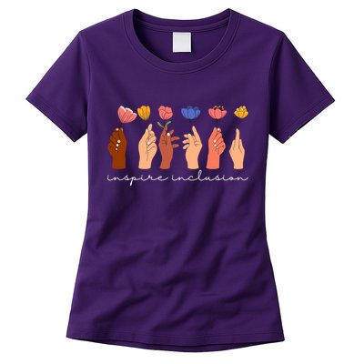Inspire Inclusion National Womens Day Floral Womens T-Shirt