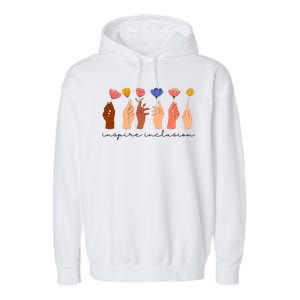 Inspire Inclusion National Womens Day Floral Garment-Dyed Fleece Hoodie