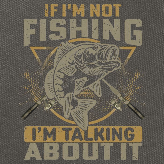 If I'm Not Fishing I'm Talking About It Funny Fishing Quote Cotton Canvas Backpack