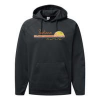 Indiana Its Not That Bad Awesome Retro State Performance Fleece Hoodie